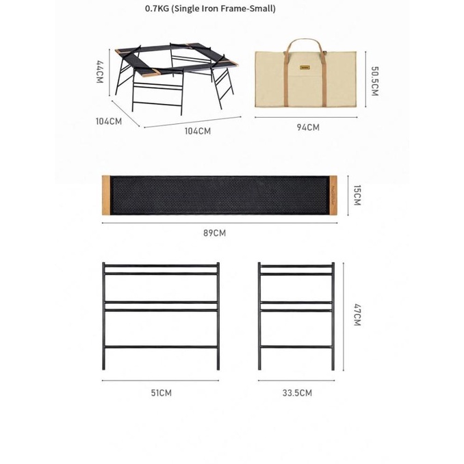 Meja Lipat Naturehike Nh20Jj012 Camping Outdoor Portable Rak Susun Bbq