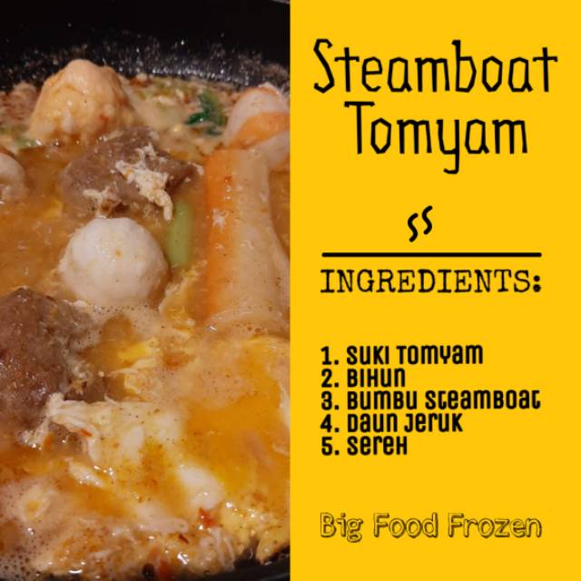

Steamboat Tomyam 100% Halal (isi 2 porsi)