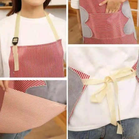 Celemek Masak Apron Dapur Anti Air Minyak bisa Lap Tangan PREMIUM