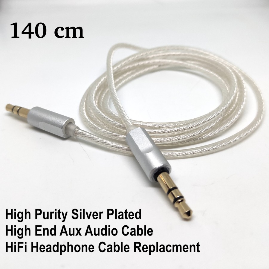 High Resolution Professional 3.5mm Aux Headphone Cable Silver Plated