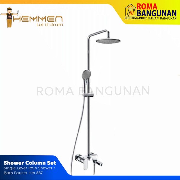 Shower Tiang / Rain Shower Set / Bath Mixer Hemmen Hm 887