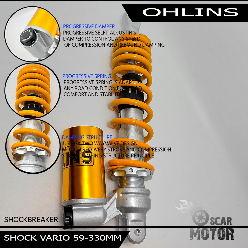 SHOCKBREAKER OH TABUNG CNC NEW STELAN BAWA MATIC HONDA UNIVERSAL 330MM motor