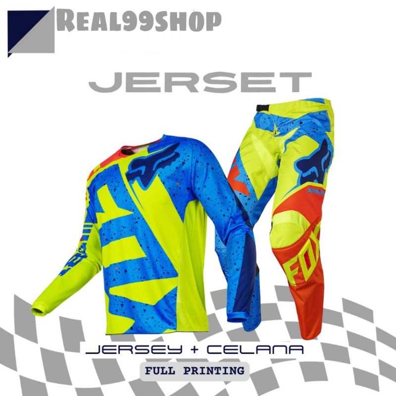 Jersey set motocross Jerset motor cross Setelan baju celana trail