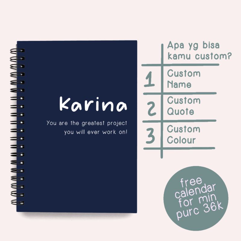 Jual Visio Bright Notebook Buku Tulis Journal Agenda Planner Diary Gift A A Custom Nama Dan