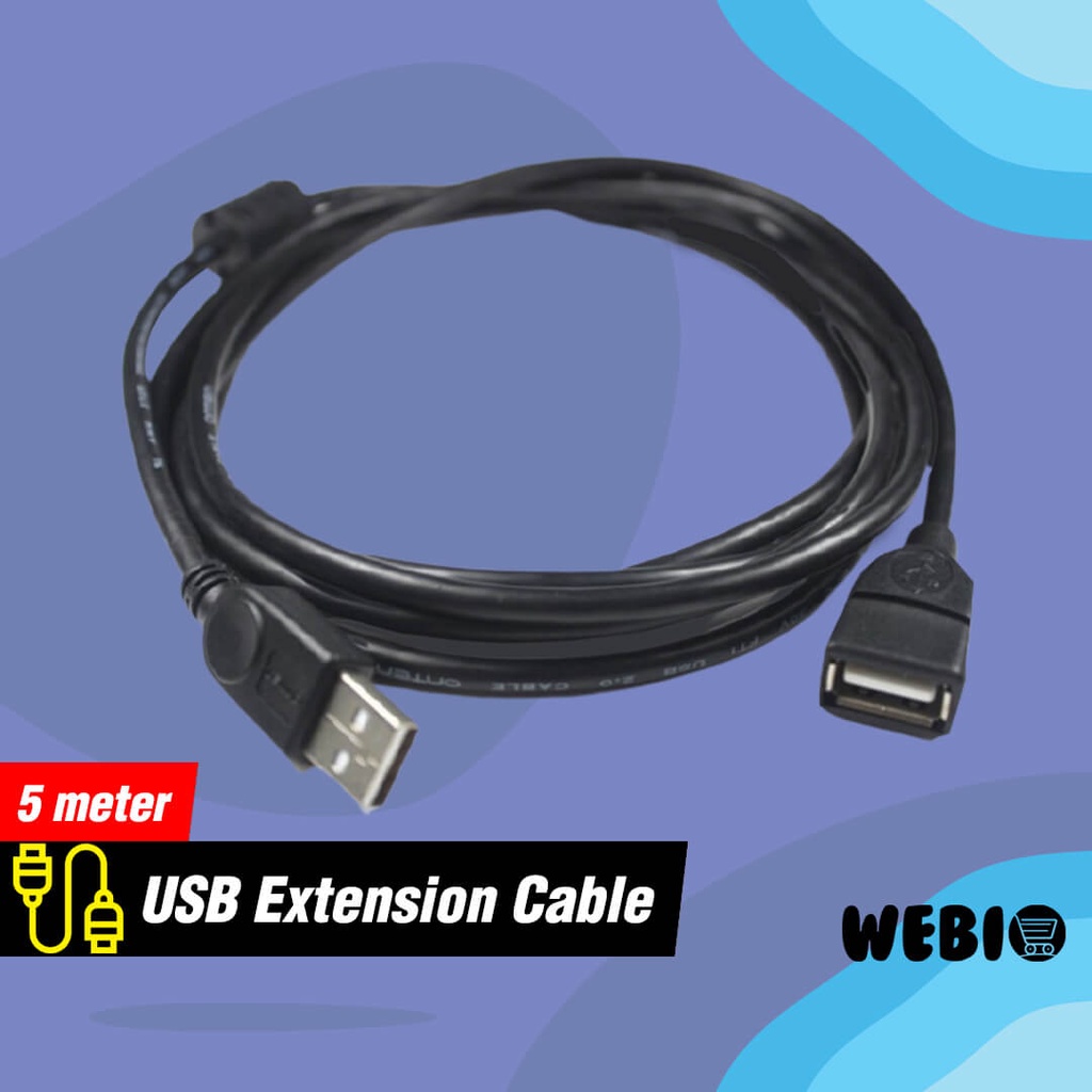 Kabel USB Extension Male to Female 5M Sambungan Extender 5 Meter Cable Ekstension Perpanjangan 5 M