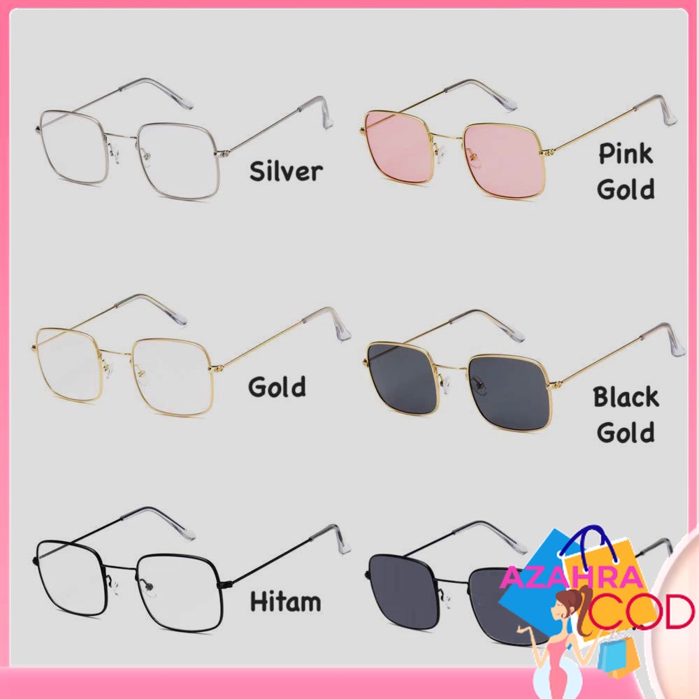 AZAHRA kacamata hitam Kacamata Warna Fashion Wanita Pria Style Korea Frame Sunglasses Lensa Gaya