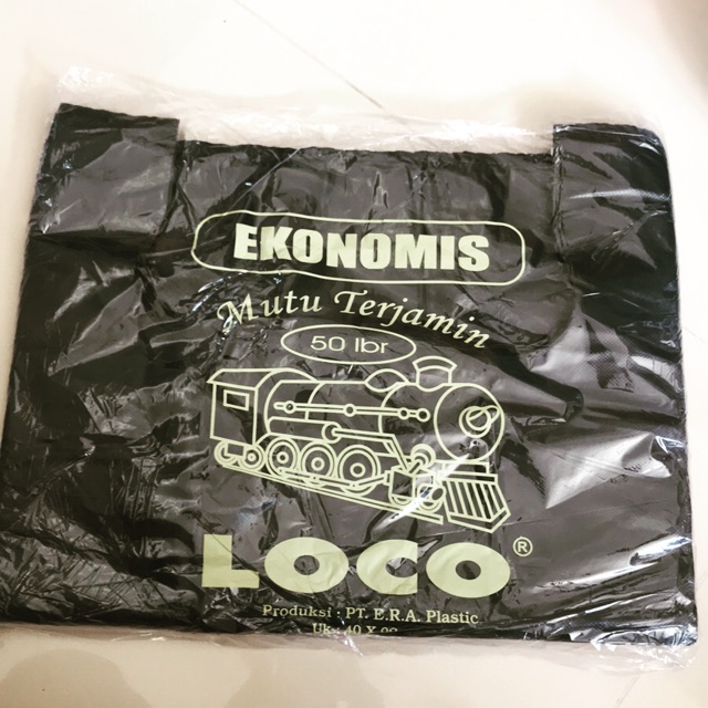 Kantong Plastik asoi Loco EKONOMIS HITAM ukuran 40X60 isi 50 lembar