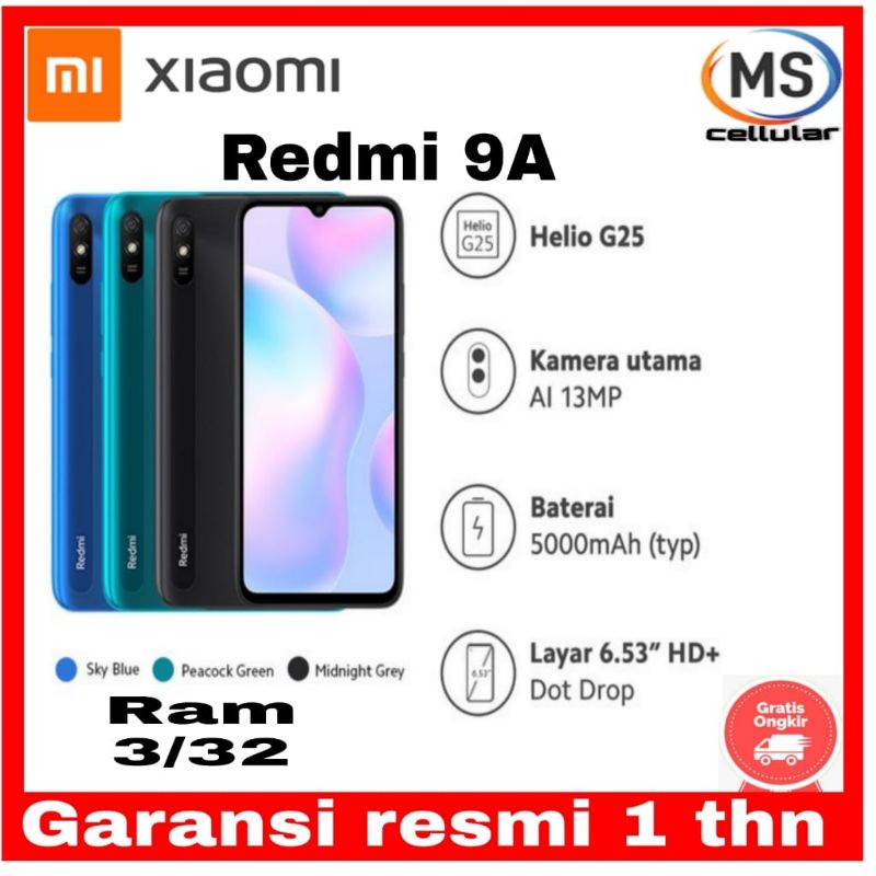 hp xiaomi redmi 9a ram 3 32gb ram 2 32gb dan redmi 10a ram 3 32gb 3gb 64gb battrei 5000mah garansi r