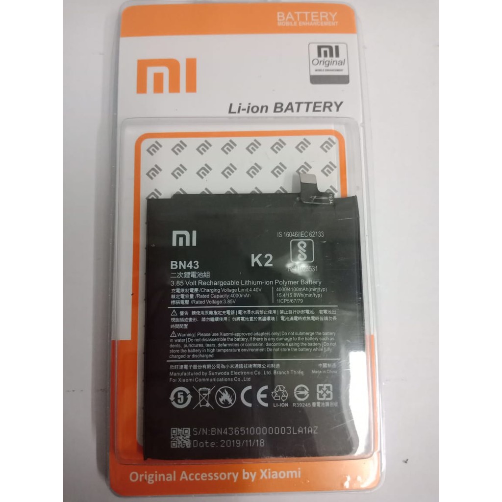 Baterai Handphone Xiaomi Redmi Note 4X BN43 Batre HP Battery Xiaomi