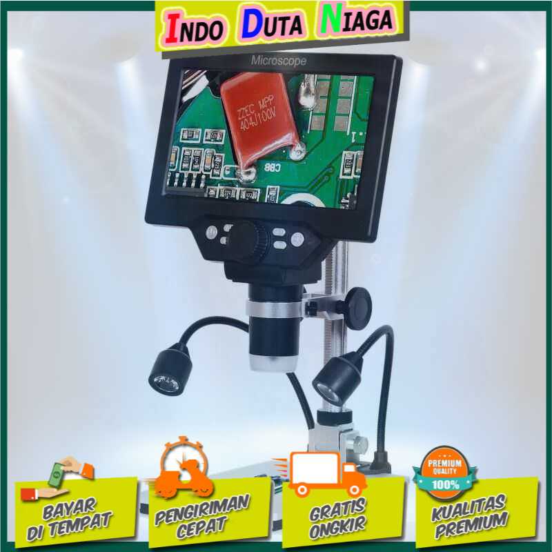 IDN TECH - KKMOON Mikroskop Digital 12MP 1200X with Monitor &amp; Metal Stand - G1200