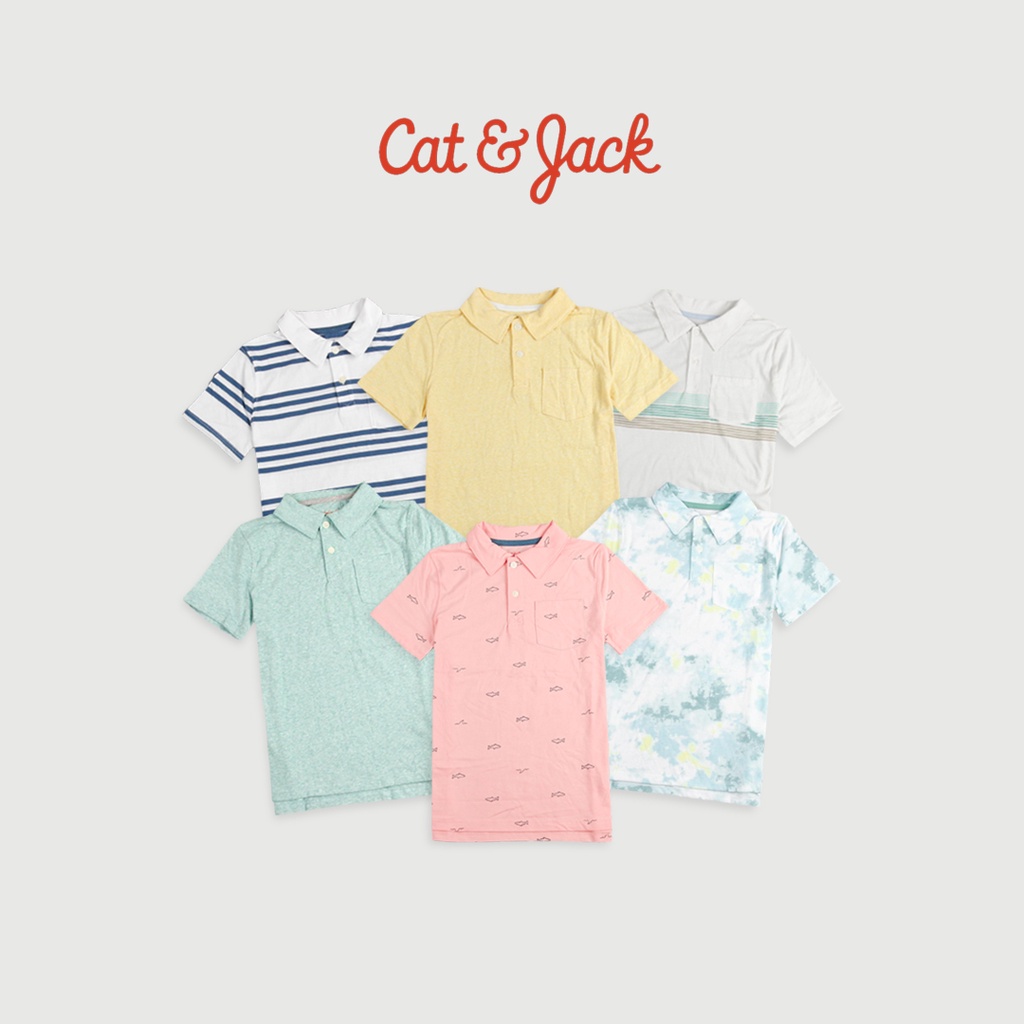 KAOS ANAK LAKI-LAKI C4T & J4CK BOYS KNIT SS POLO SHIRT ORIGINAL