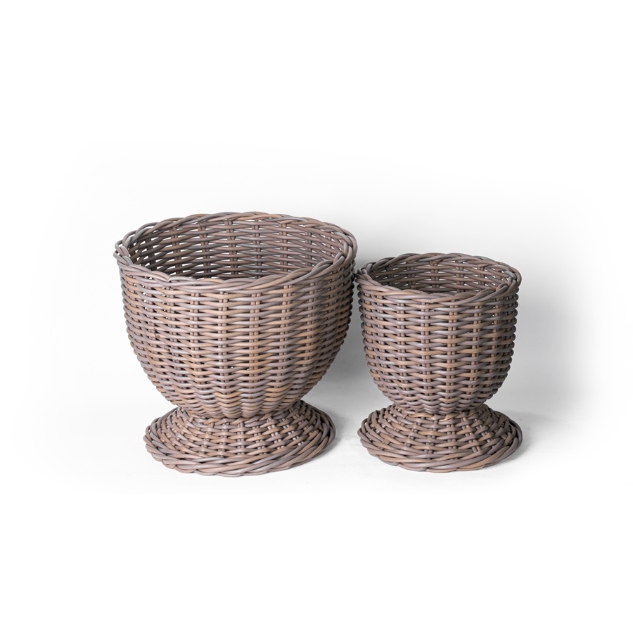 Pot Oak Pedestal Basket in Bright Grey - Xtra Large