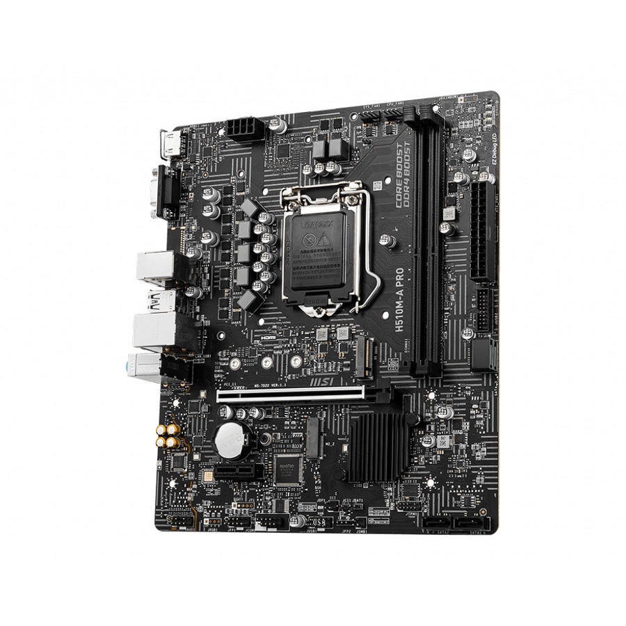 Motherboard MSI H510M-A PRO (Intel LGA1200, H510, DDR4, USB3.2, mATX)