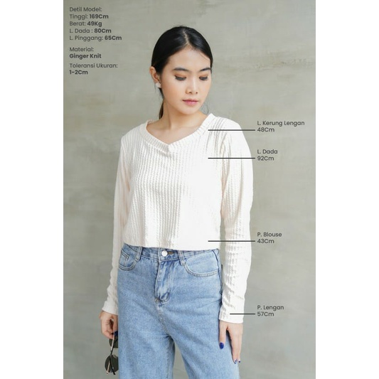 Ros Ginger Knit Top Atasan Wanita Blouse