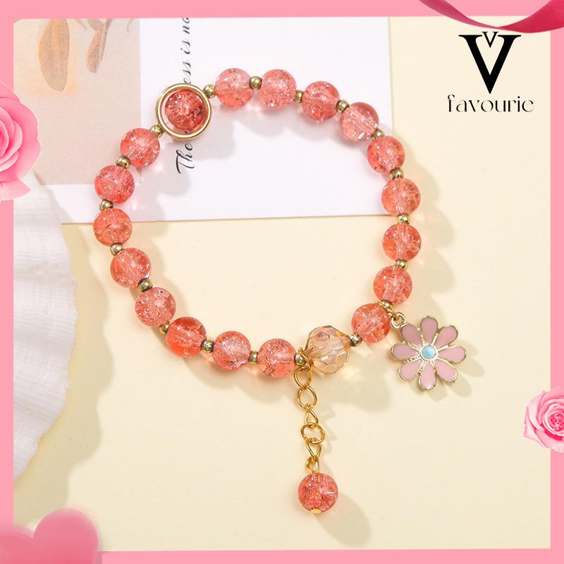 [COD]Manik-manik Warna Kristal Daisy Liontin Wanita Pacar Mahasiswa Perhiasan Gelang Menggemaskan-FA