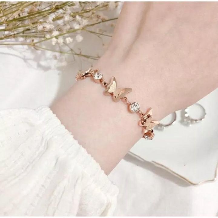 Gelang Kupu kupu Korea Titanium Couple Aesthetic anti karat