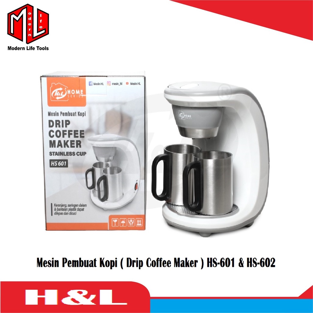 Mesin Kopi Listrik HS-601 &amp; HS-602 / Drip Coffee Maker HS-601 &amp; HS-602