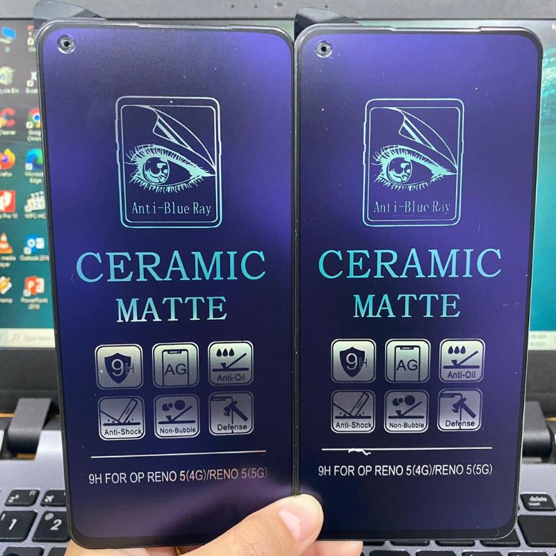 Anti Gores / Tempered Glass / Pelindung layar Cramic /Anti pecah/ Anti Radiasi Ful Layar type Hp Oppo reno 2/2f/2z/Reno 3/3 pro/Reno 4f/Reno 4 4G/Reno 5 4G/Reno 5 5G/Reno 6 4G/Reno 6 5G/A96/Reno 7/A17/A17K/A55 4G/A55 5G