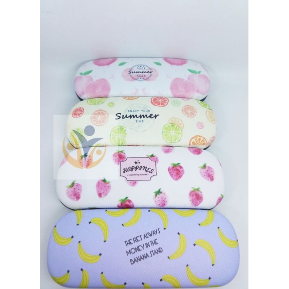 Hardcase box kacamata motif fulset dengan lap dan pembersih lensa