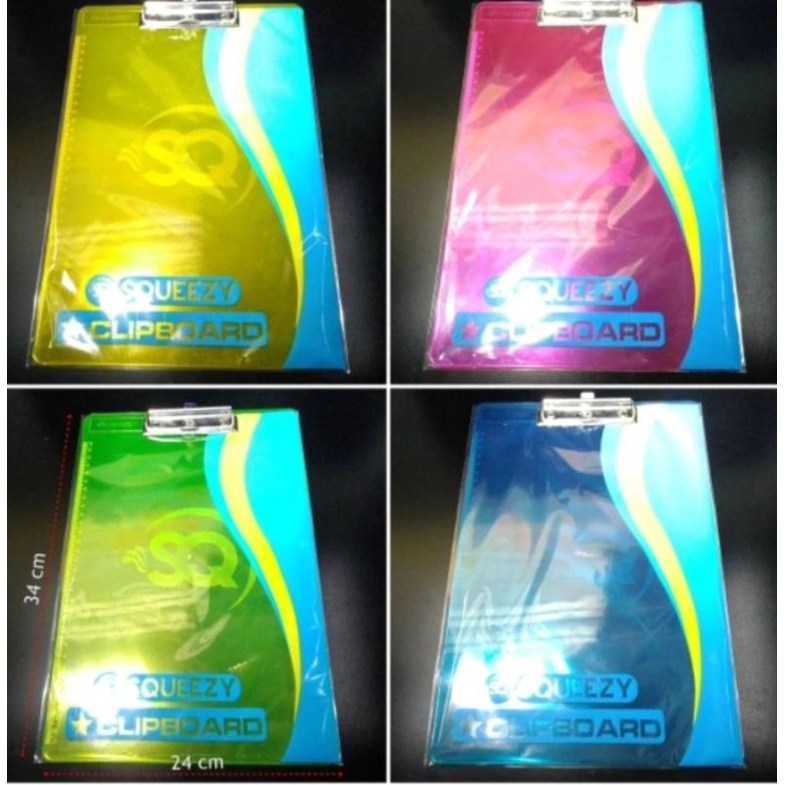 

CLIP BOARD SQUEEZY TRANSPARANT WARNA FOLIO