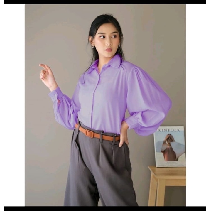 KEMEJA AUDRY RUFFI BASIC SHIRT/ LENGAN BALON