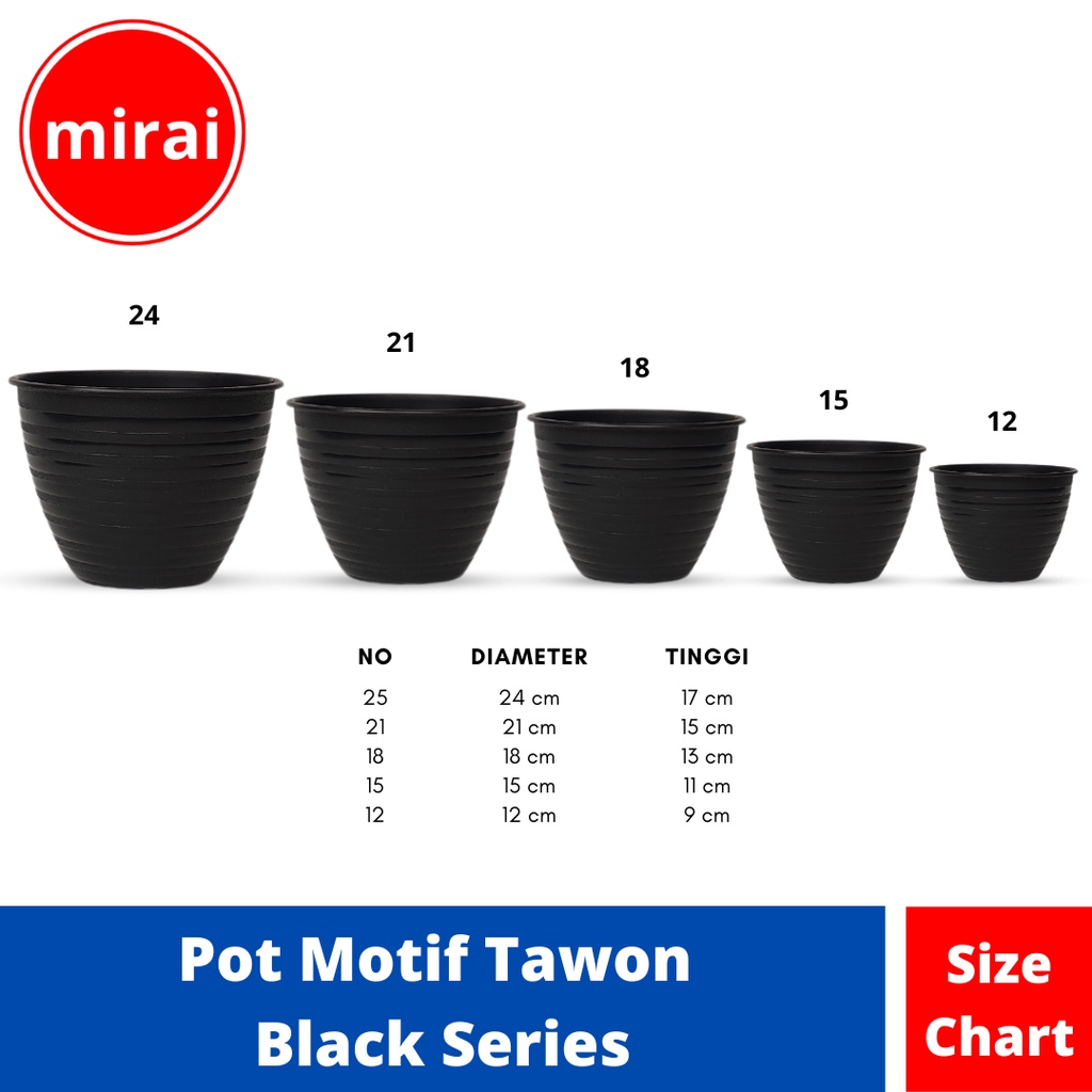 Mirai Pot Tanaman Hias Motif Tawon Black Hitam