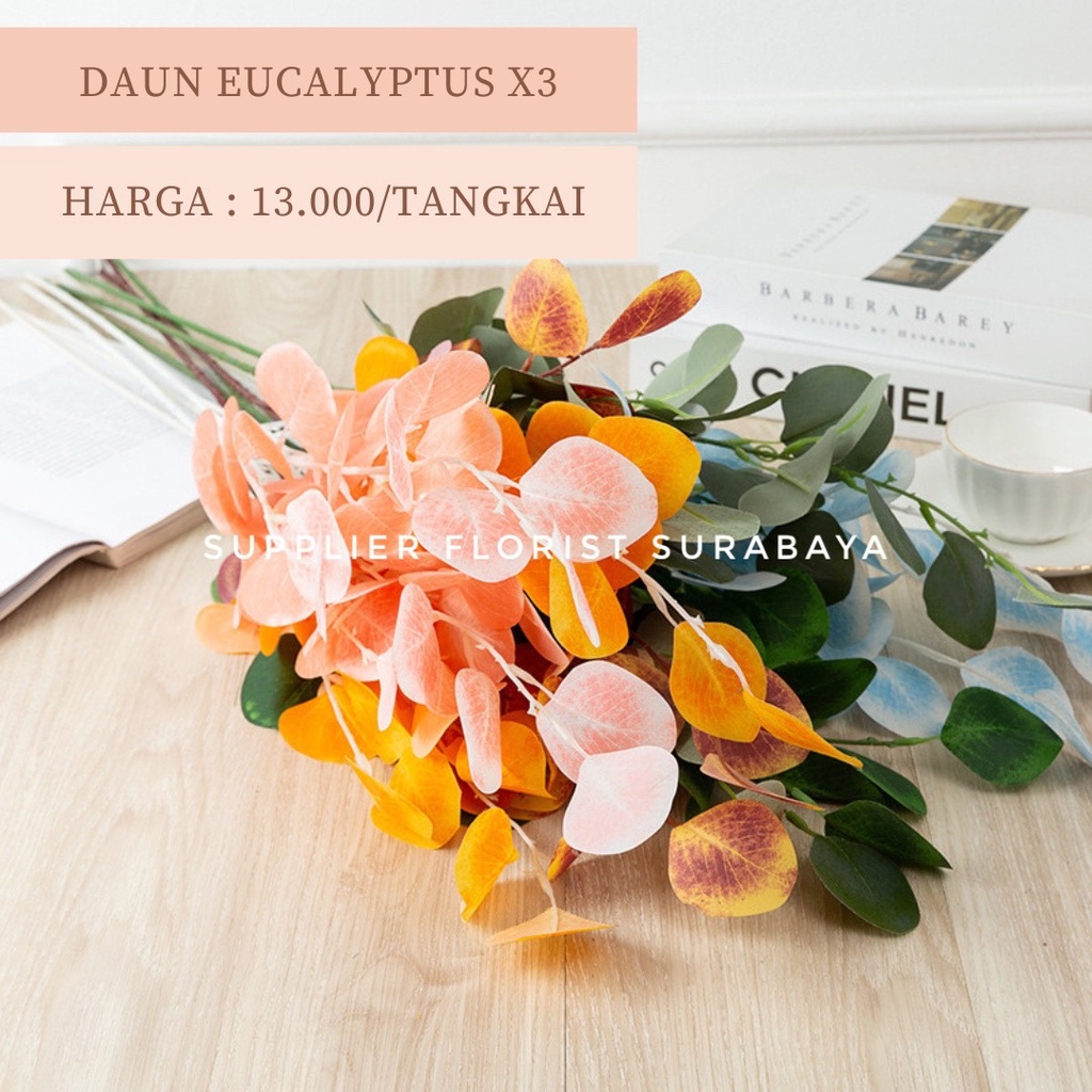 DAUN EUCALYPTUS DAUN ARTIFICIAL FLOWER BUNGA PALSU DAUN IMITASI