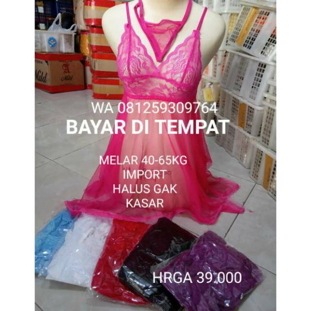 ALL SIZE / M Premium Halus / Lingerie Big Size Sexy Original Baju Tidur Seksi Transparan