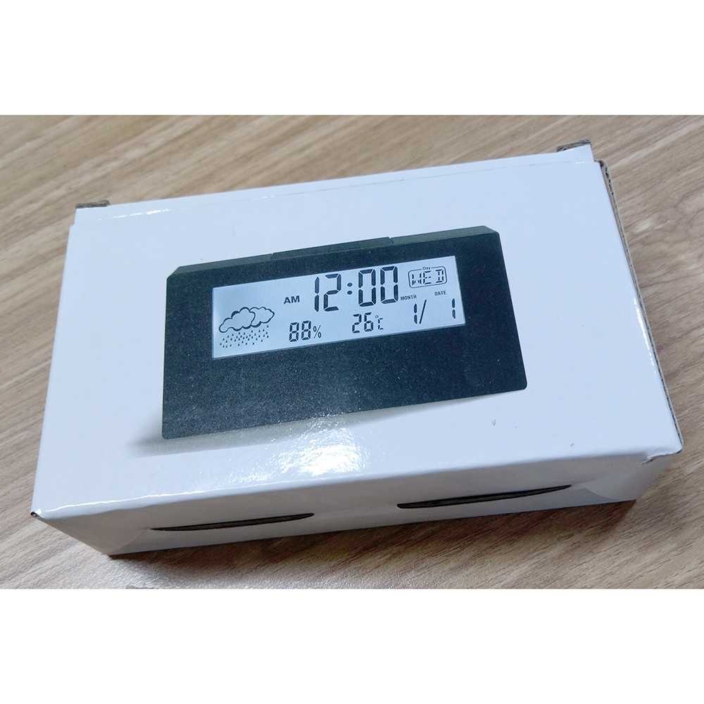 Jam Meja Digital Alarm Estetik Digital Thermometer Hygrometer Station