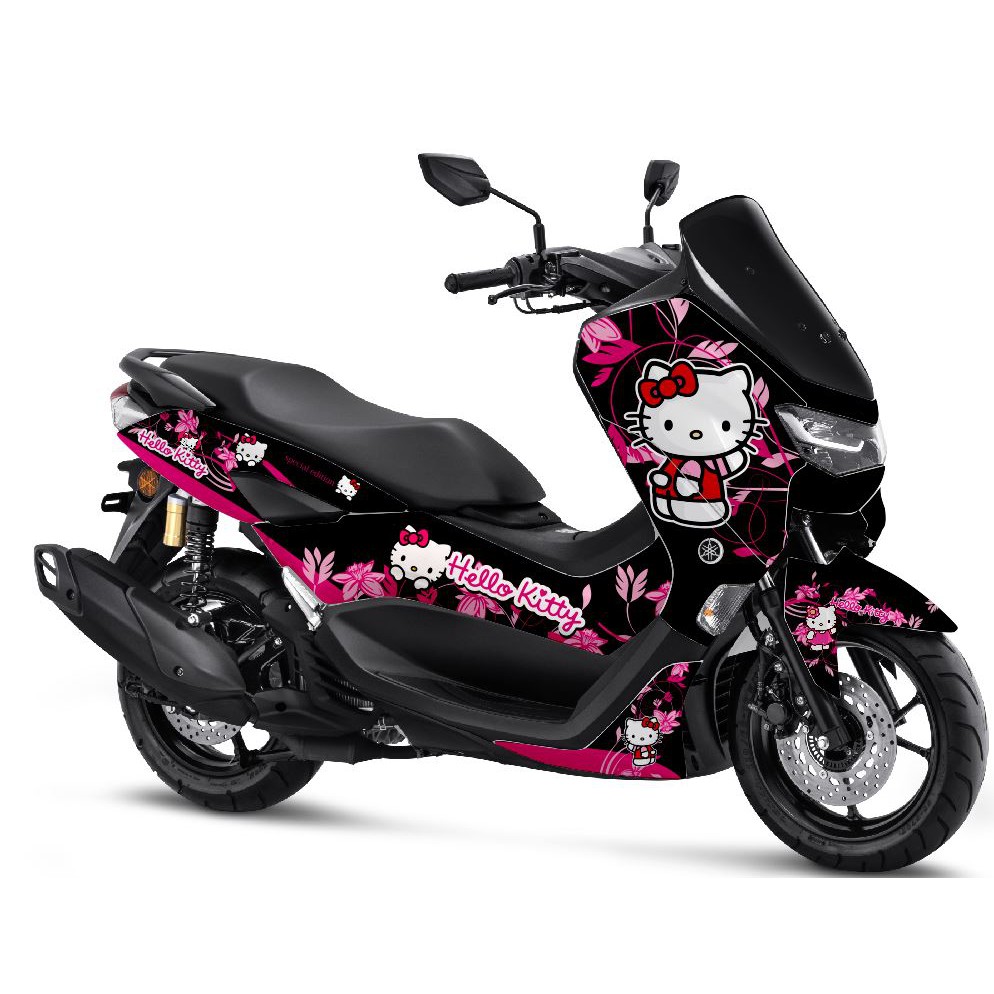 Decal Stiker Full Body Motor Nmax N Max Old / New - Hello Kitty Hitam Putih Pink