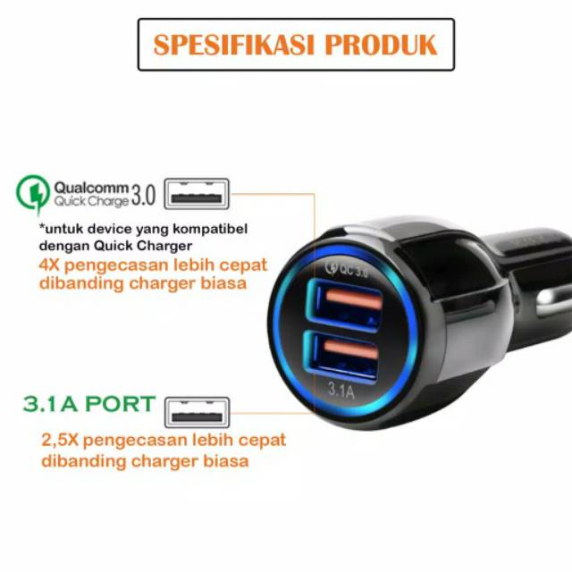 Charger mobil dual usb