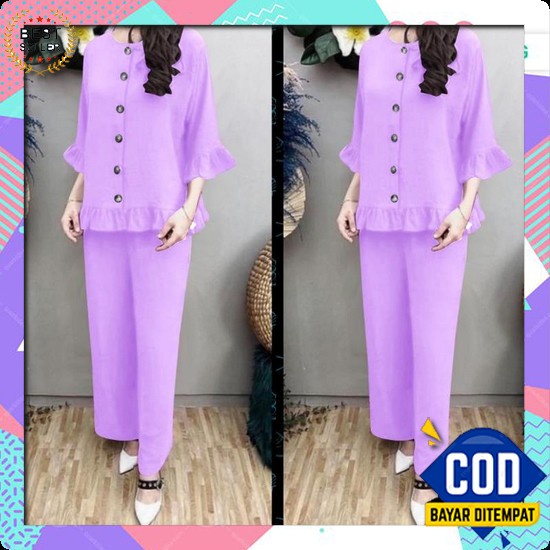 One Set Kulot Isyana Setelan Baju Wanita Remaja Terbaru 2022 Kekinian  Setelan Crinkle Wanita Terba