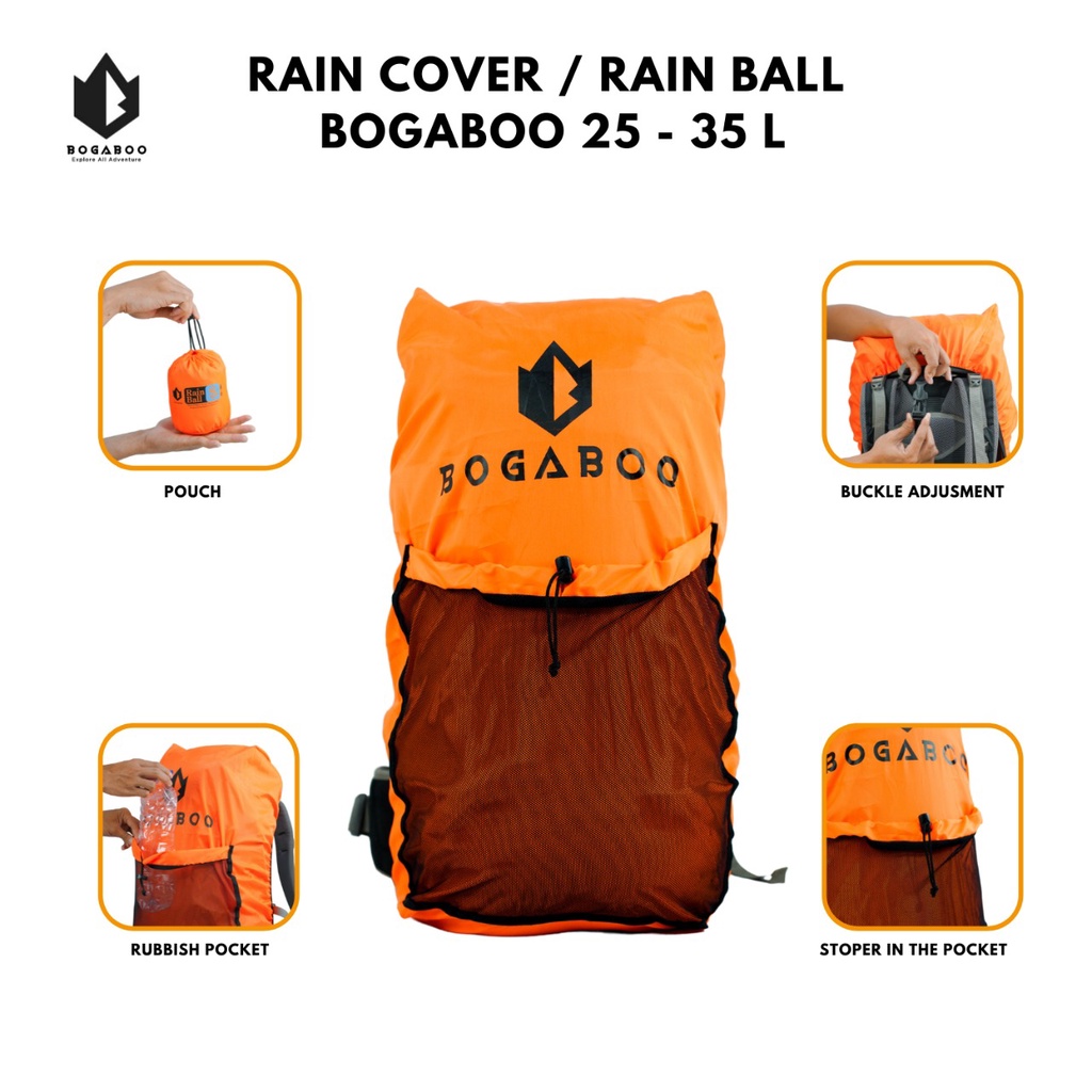 (cod) Coverbag bogaboo raincover seri rain ball 25 up 40 L waterproof - rain cover - raincover - sarung tas - penutup tas - dust bag - waste pocket - rubbish pocket - trush bag - penutup keril