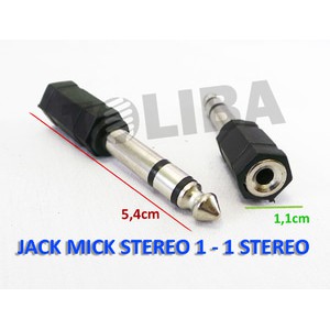 converter konektor jack mic 6,5 mm akai male ke stereo 3,5 mm female plastik besi