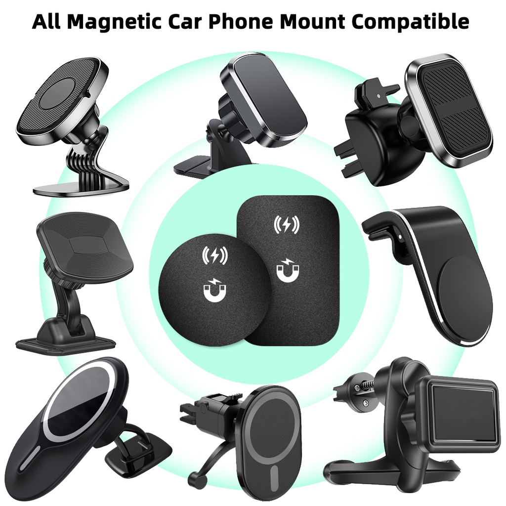 Stiker Plat Metal Magnetik Holder Charger Wireless Handphone Untuk Mobil