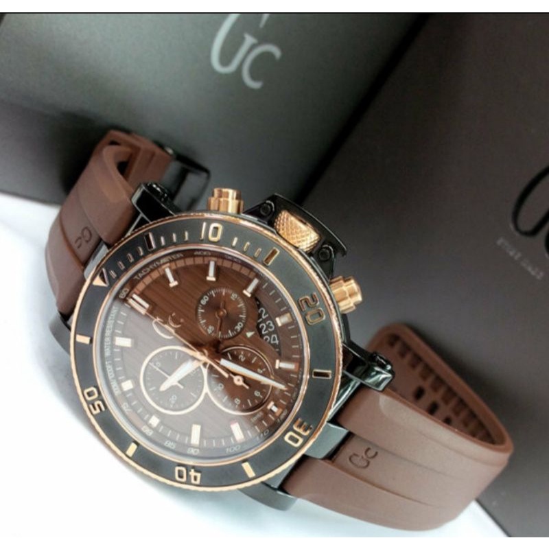 Jam Tangan Pria Guess Collection Gc X95004G4S Rubber Original Swiss Made