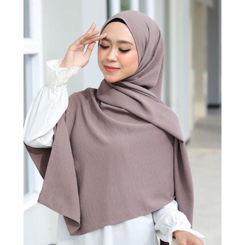 PASHMINA CRINCLE AIRFLOW COTTON SHAWL PREMIUM/HIJAB PASMINA CRINCLE AIRFLOW SHAWL 175X75-Exspresso/Bestseller