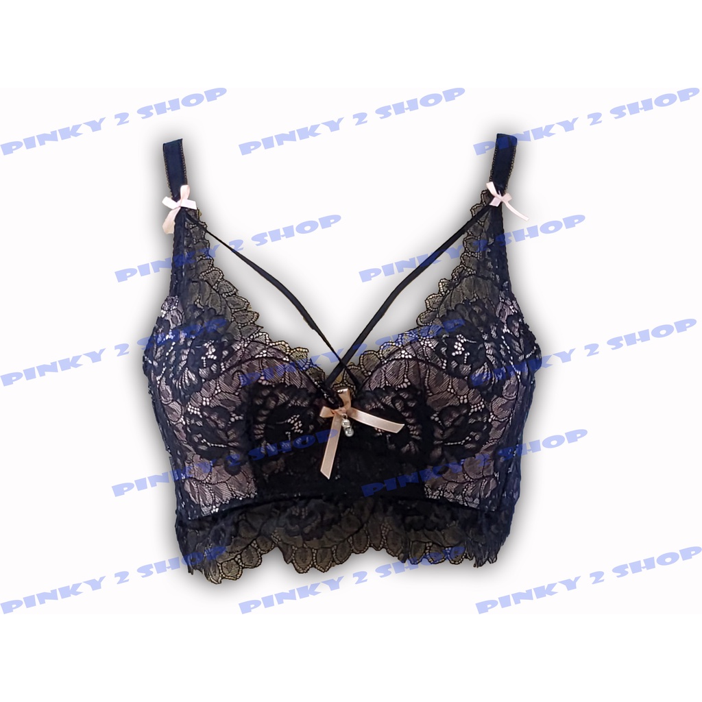 BRA BH BUSA TIPIS TANPA KAWAT FULL LACE SIZE 32-38