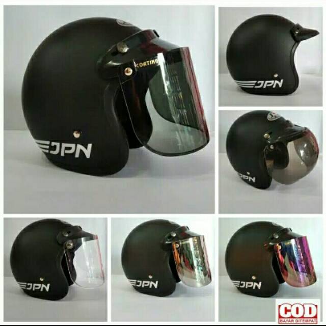 HELM BOGO RETRO JPN ORIGINAL HITAM DOFF