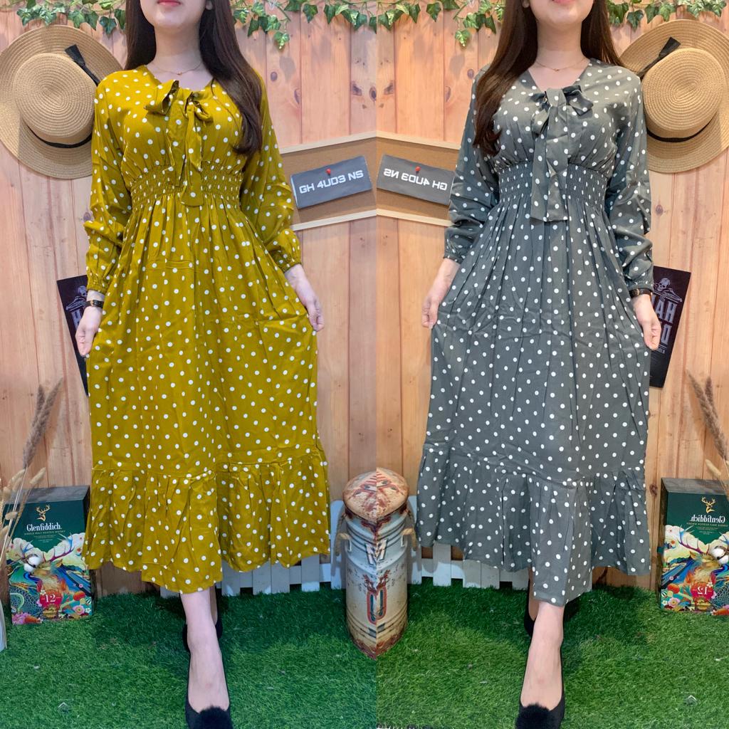 LONG DRESS DOTTY TIEL LONGSLEEVE 5055-6