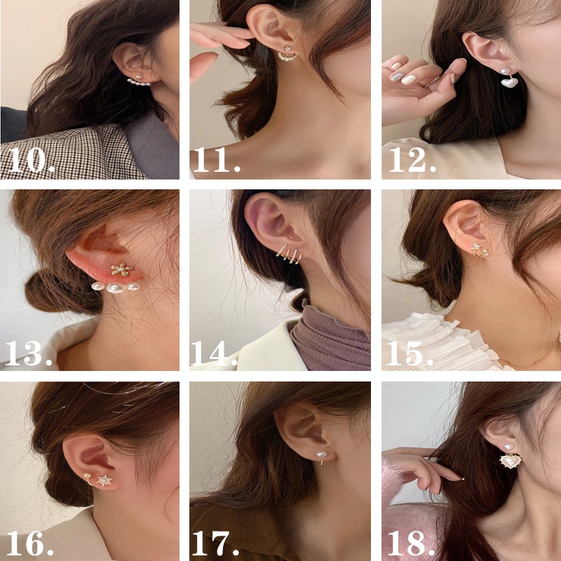 Anting Stud S925 Silver Needle Aksen Mutiara Gaya Retro Korea Untuk Aksesoris Perhiasan