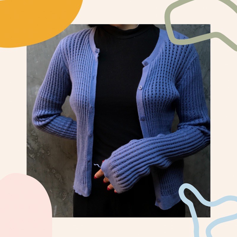 sweater rajut / cardigan rajut crop / cardigan rajut / sweater rajut crop / thrift / thrifting