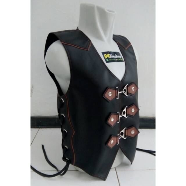 Rompi koboy bikers warna lis coklat
