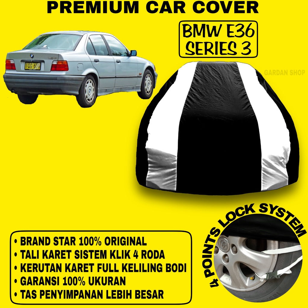 Body Cover BMW E36 SERIES 3 Sarung Strip SILVER Penutup Pelindung Selimut Bodi Mobil BMW E36 Series 3 PREMIUM