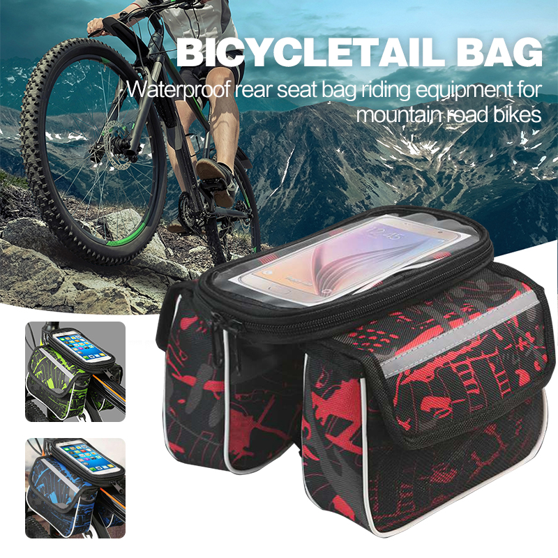 Bicycle Bag Touch Screen Waterproof Reflective Bicycle Frame Bag