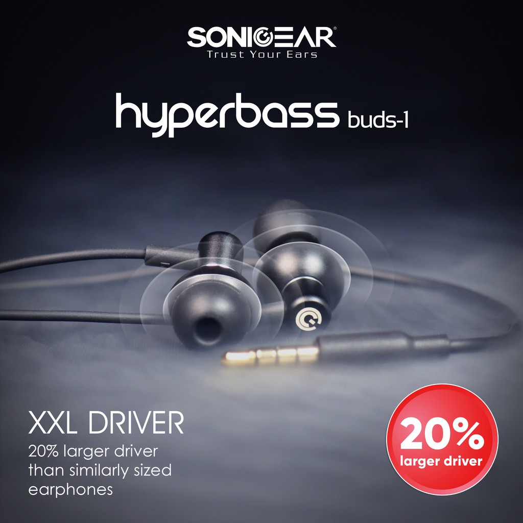 SonicGear Headset Hyperbass Buds1 Gaming Earphone With MIC Powerful Bass for Sport, Gaming, Music-3