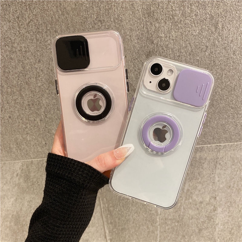 TPU Transparan Case for iPhone 13 Pro Max 12 11 pro max X / Xs max 7 / 8 / Se 2020 7plus / 8plus Full Cover Dengan Ring holder