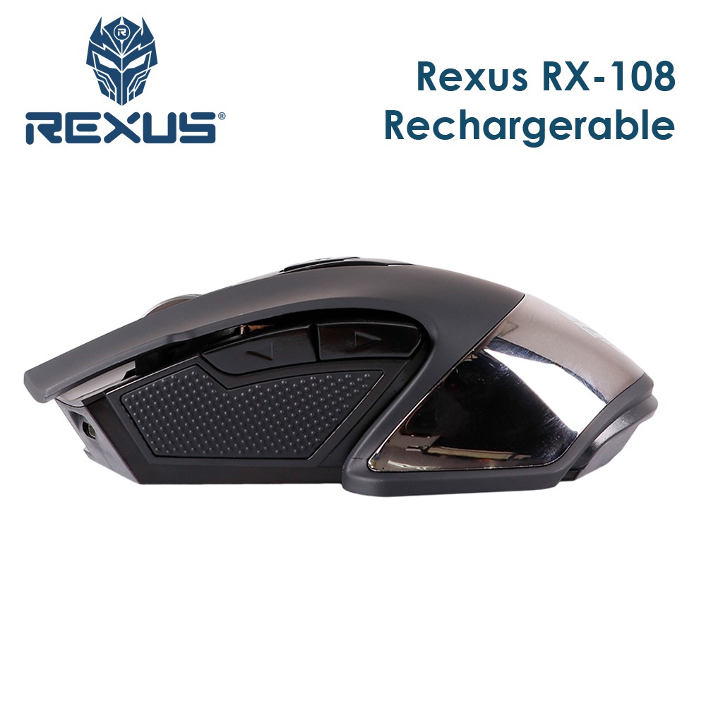 Trend-Rexus RX-108 Mouse Gaming Wireless Rechargerable - Hitam