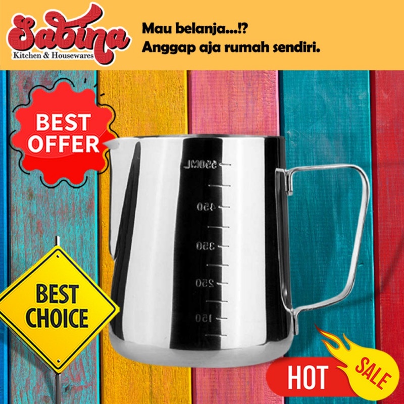 Pitcher Gelas Jug Kopi Espresso Latte Barista Stainless 300-1000ml