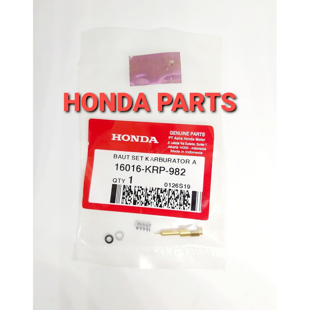 SCREW SET A BAUT PENYETEL ANGIN MATIK KARBURATOR NEW MEGA PRO KARBU 16016-KRP-982 ORIGINAL HONDA AHM